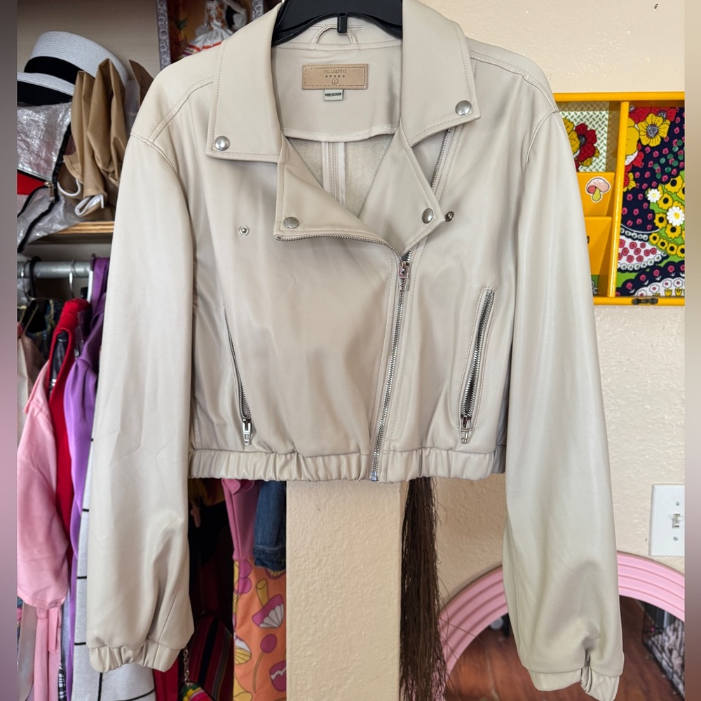 Blank NYC Cream Bomber Jacket